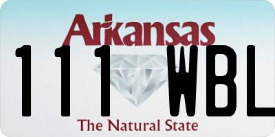 AR license plate 111WBL