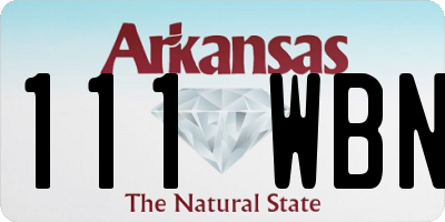 AR license plate 111WBN