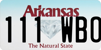 AR license plate 111WBO