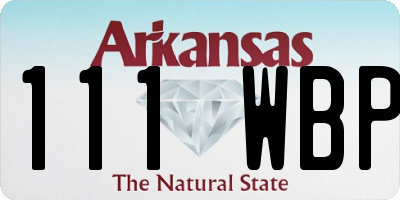 AR license plate 111WBP