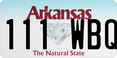 AR license plate 111WBQ