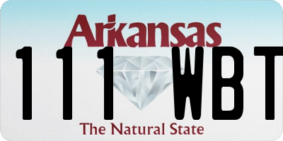 AR license plate 111WBT