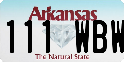 AR license plate 111WBW