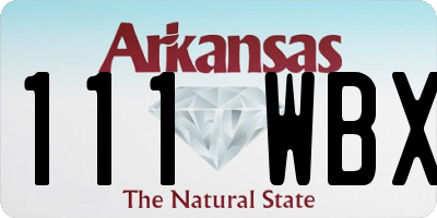 AR license plate 111WBX
