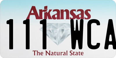 AR license plate 111WCA