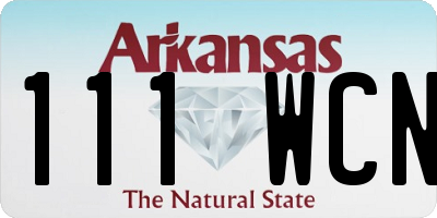AR license plate 111WCN