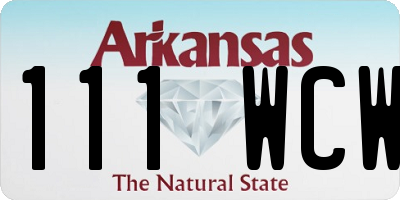 AR license plate 111WCW