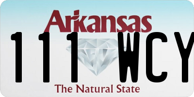 AR license plate 111WCY