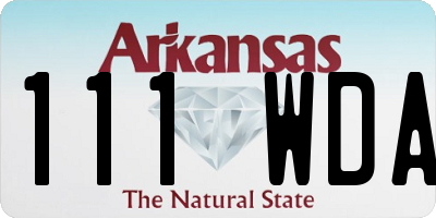 AR license plate 111WDA