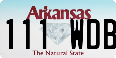 AR license plate 111WDB