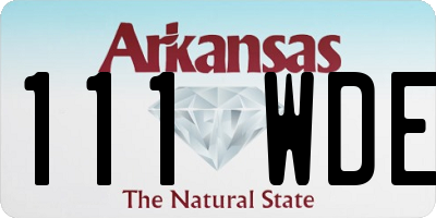 AR license plate 111WDE