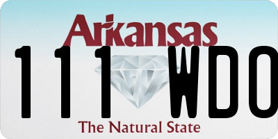 AR license plate 111WDO