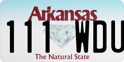 AR license plate 111WDU