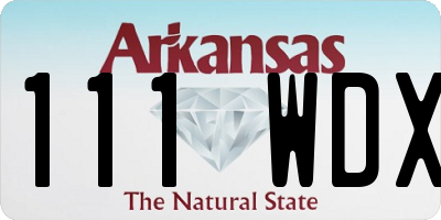 AR license plate 111WDX
