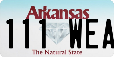 AR license plate 111WEA