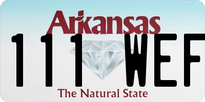 AR license plate 111WEF