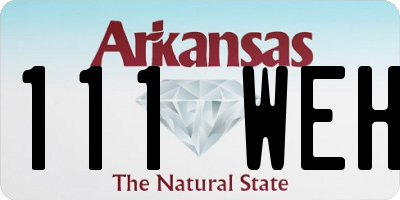 AR license plate 111WEH