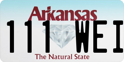 AR license plate 111WEI