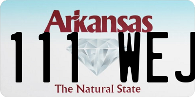 AR license plate 111WEJ