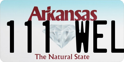 AR license plate 111WEL