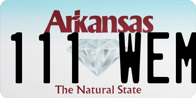 AR license plate 111WEM