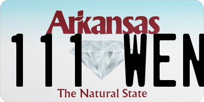AR license plate 111WEN