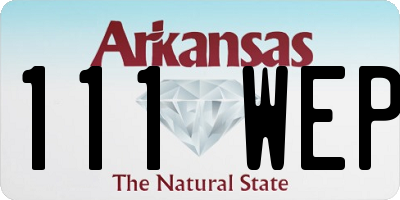 AR license plate 111WEP