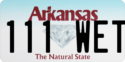 AR license plate 111WET