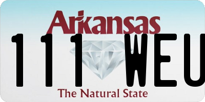 AR license plate 111WEU