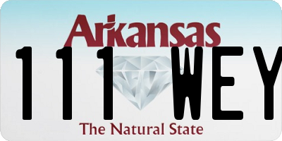 AR license plate 111WEY