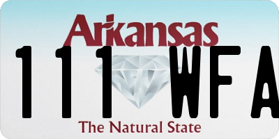 AR license plate 111WFA