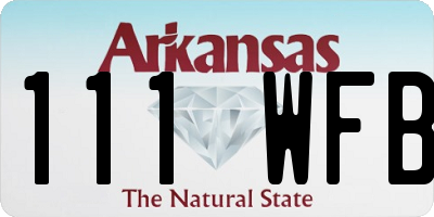 AR license plate 111WFB
