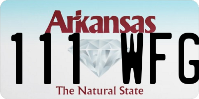 AR license plate 111WFG