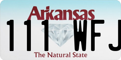 AR license plate 111WFJ