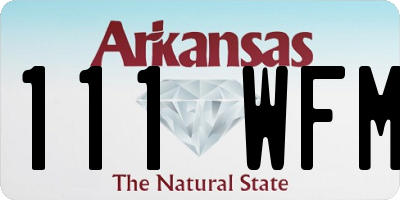 AR license plate 111WFM
