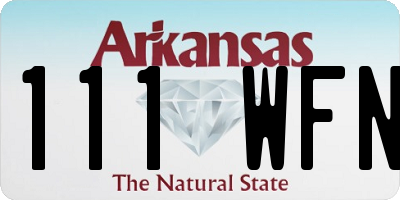 AR license plate 111WFN