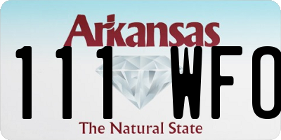 AR license plate 111WFO