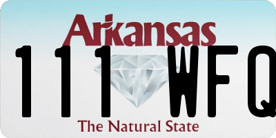 AR license plate 111WFQ