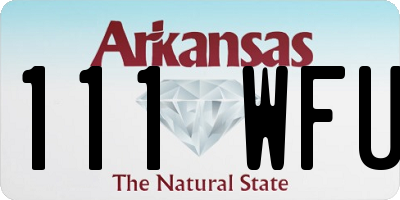 AR license plate 111WFU