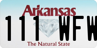 AR license plate 111WFW