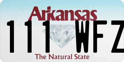 AR license plate 111WFZ