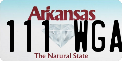 AR license plate 111WGA