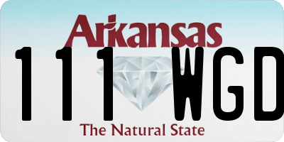 AR license plate 111WGD