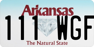 AR license plate 111WGF