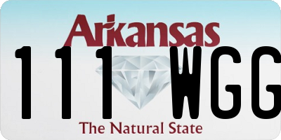 AR license plate 111WGG