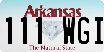 AR license plate 111WGI