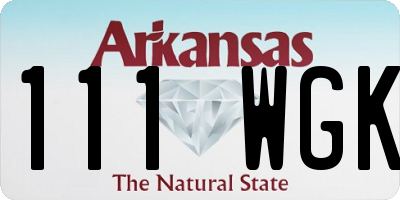 AR license plate 111WGK
