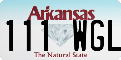 AR license plate 111WGL