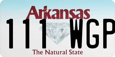 AR license plate 111WGP