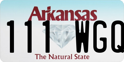 AR license plate 111WGQ